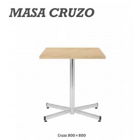 Masa Cruzo cu baza metalica cromata, 800x800